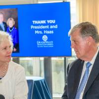 Marcia and President Haas are back infront of the room